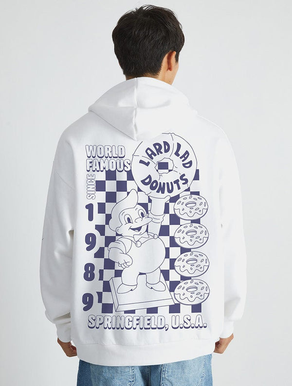 Skinnydip London The Simpsons Lard Lad Donuts Hoodie in White