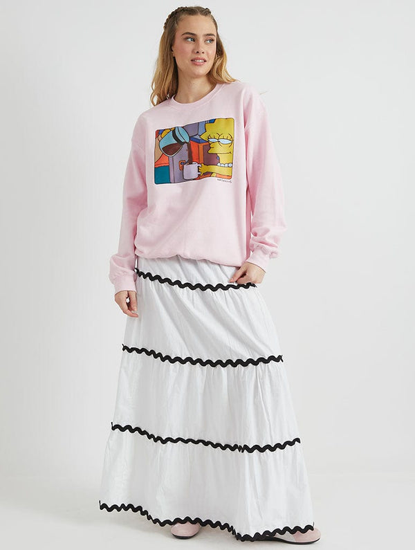 Skinnydip London The Simpsons Lisa Coffee Sweatshirt In Pink