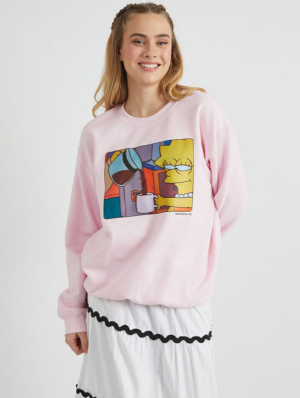 Skinnydip London The Simpsons Lisa Coffee Sweatshirt in Pink