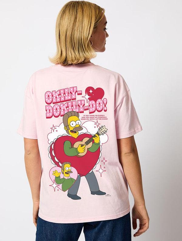 Skinnydip London The Simpsons Ned Flanders T-Shirt In Pink