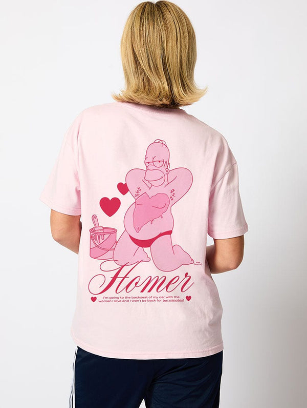 Skinnydip London The Simpsons Romantic Homer T-Shirt In Pink