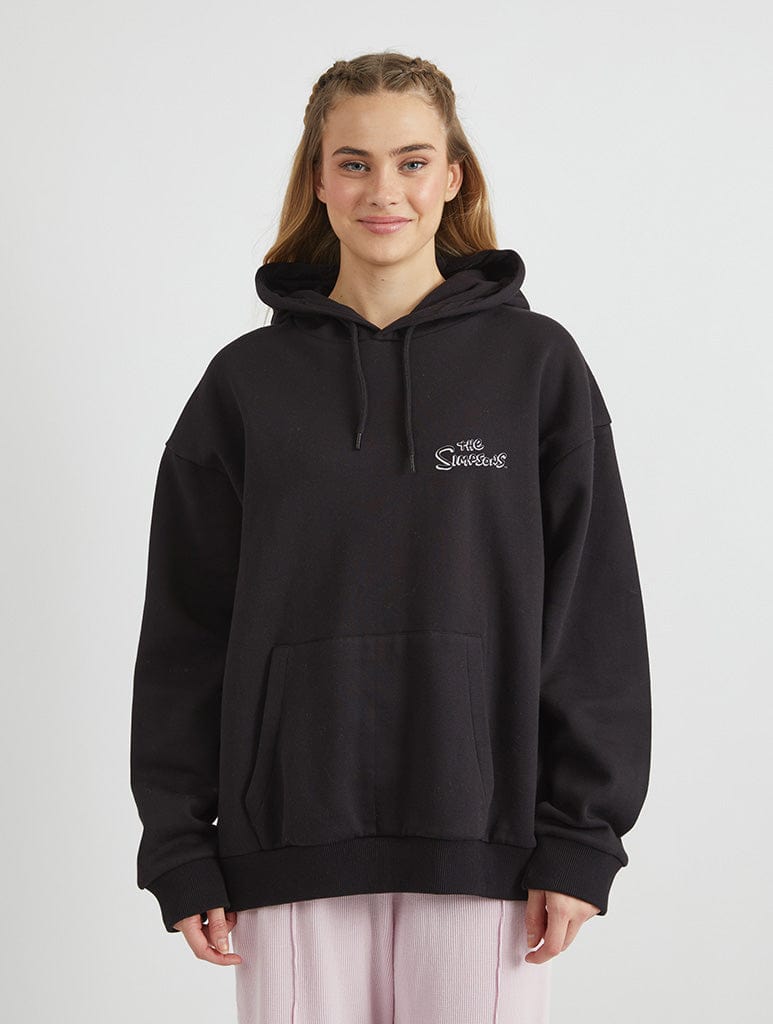 Skinnydip London The Simpsons Springfield Fast Food Hoodie In Black
