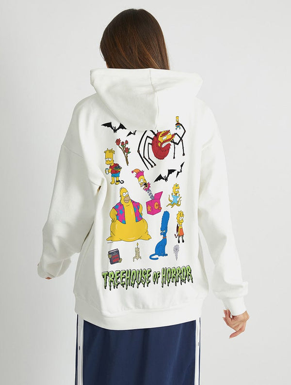 Skinnydip London The Simpsons Treehouse of Horror Character Hoodie In White