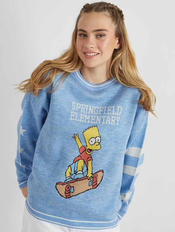 Skinnydip London The Simpsons X Skinnydip Bart & Lisa Varsity Knitted Jumper
