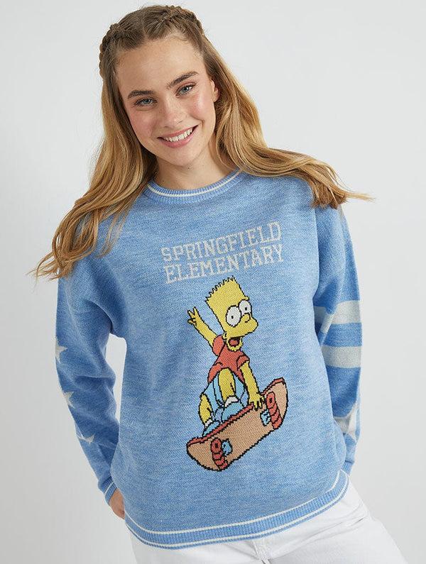 Skinnydip London The Simpsons X Skinnydip Bart & Lisa Varsity Knitted Jumper