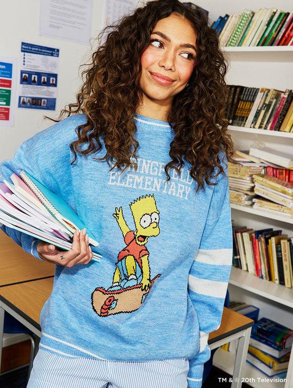 Skinnydip London The Simpsons x Skinnydip Bart & Lisa Varsity Knitted Jumper