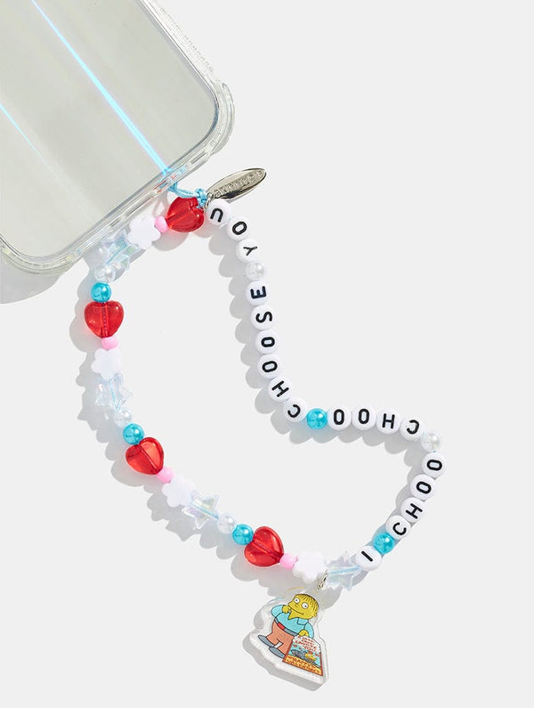 Skinnydip London The Simpsons X Skinnydip I Choo-Choo-Choose You Beaded Phone Strap