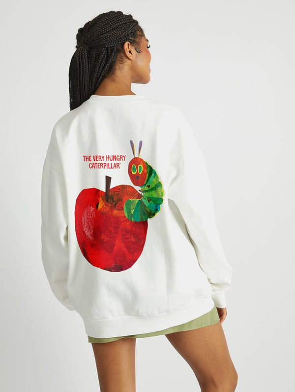 Skinnydip London The Very Hungry Caterpillar Apple Sweatshirt In White