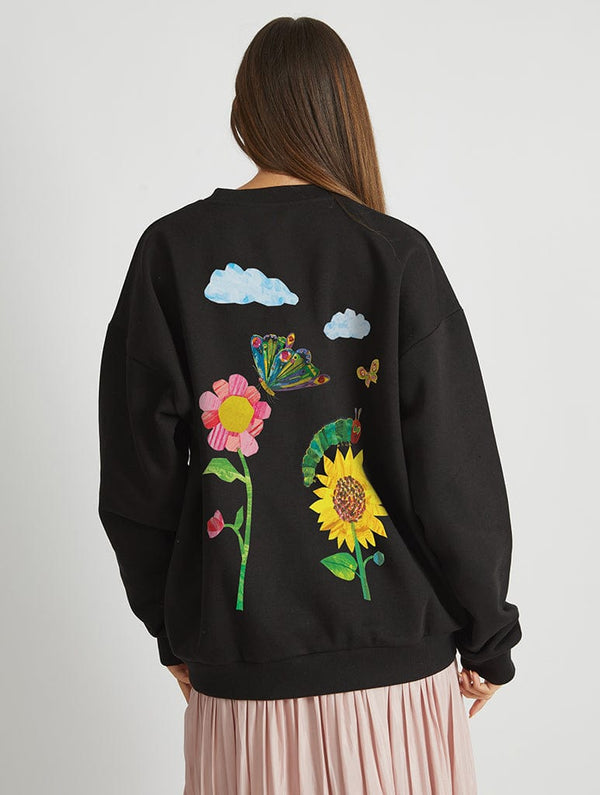 Skinnydip London The Very Hungry Caterpillar Garden Sweatshirt In Black