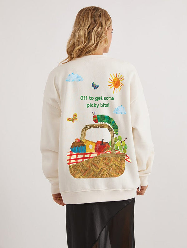 Skinnydip London The Very Hungry Caterpillar Picky Bits Picnic Sweatshirt In White