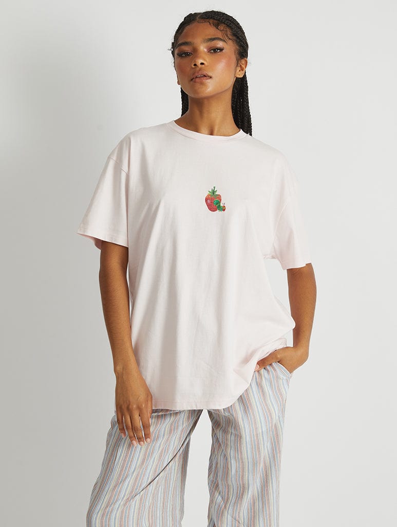 Skinnydip London The Very Hungry Caterpillar Strawberry T-Shirt In Pink