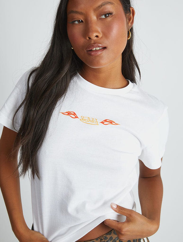 Skinnydip London Von Dutch Flame Heart Baby T-Shirt In White