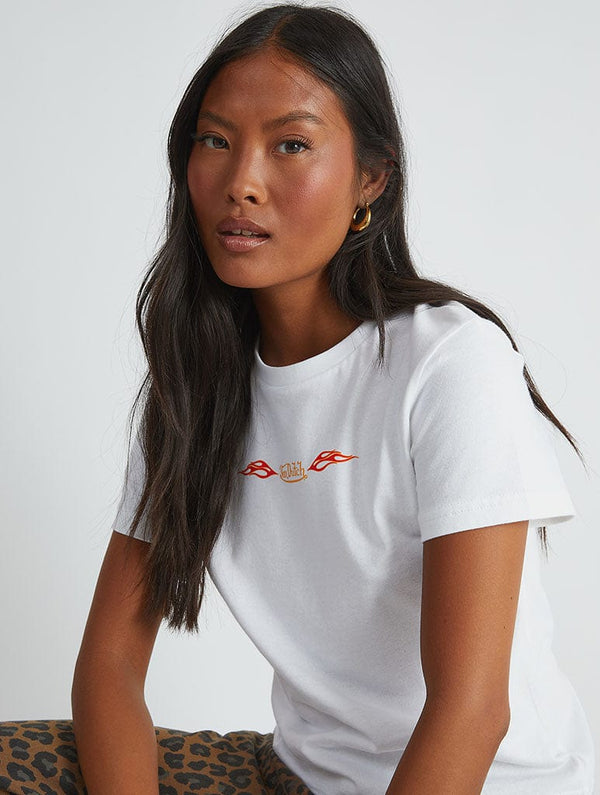 Skinnydip London Von Dutch Flame Heart Baby T-Shirt In White