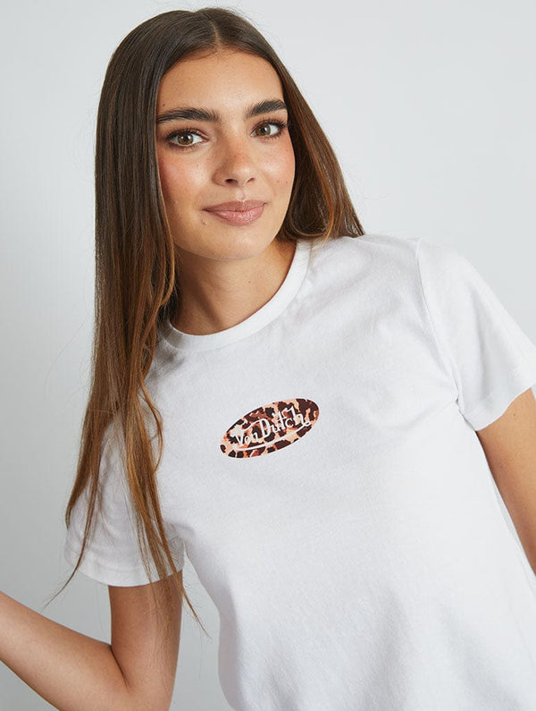 Skinnydip London Von Dutch Leopard Logo Baby T-Shirt in White