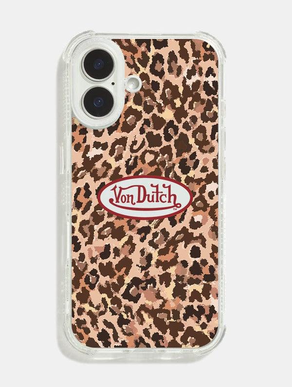 Skinnydip London Von Dutch Leopard Logo Shock iPhone Case
