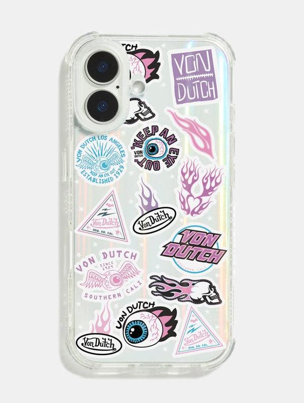 Skinnydip London Von Dutch Pink Purple Sticker Shock iPhone Case