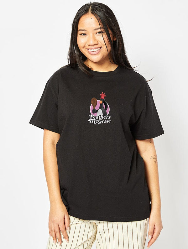 Skinnydip London Wallace & Gromit x Skinnydip Feathers McGraw T-Shirt In Black