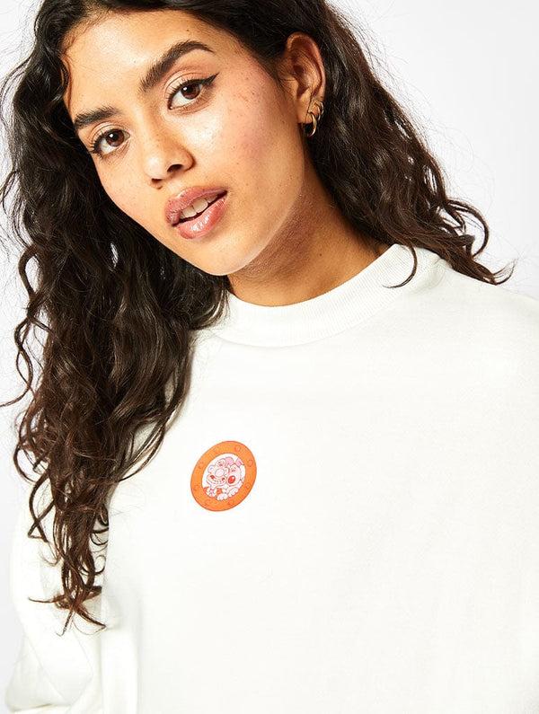 Skinnydip London Wallace & Gromit X Skinnydip Moon Cheese Sweatshirt In Ecru