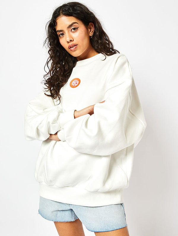 Skinnydip London Wallace & Gromit X Skinnydip Moon Cheese Sweatshirt In Ecru