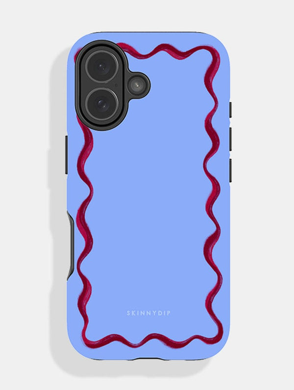 Skinnydip London Wavy Frame Blue with Burgundy Ultra Protective iPhone Case – Skinnydip London