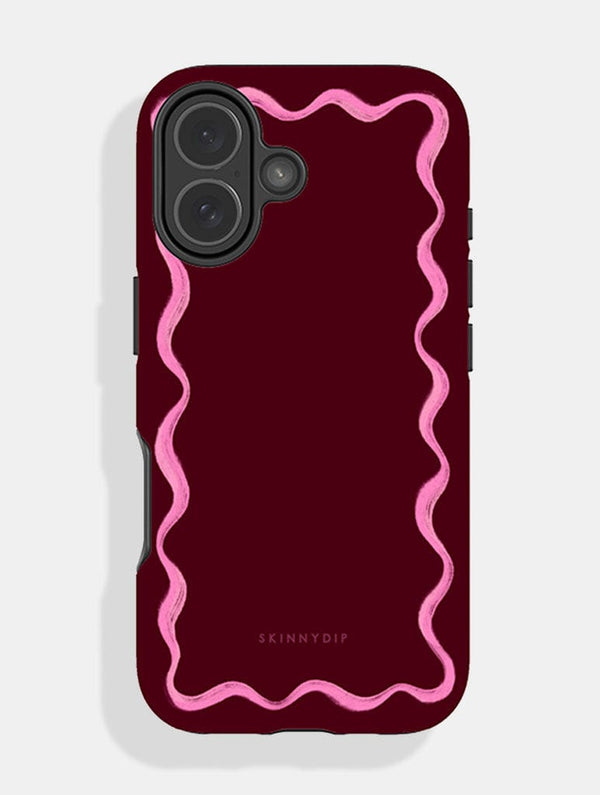 Skinnydip London Wavy Frame Burgundy with Pink Ultra Protective iPhone Case – Skinnydip London