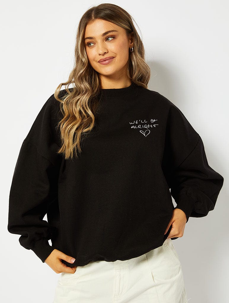 Skinnydip London We'll Be Alright Sweatshirt In Black