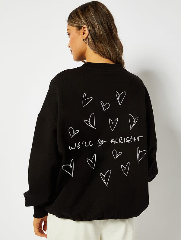 Skinnydip London We'll Be Alright Sweatshirt in Black
