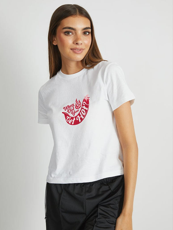 Skinnydip London When Did You Get Hot Baby T-Shirt In White