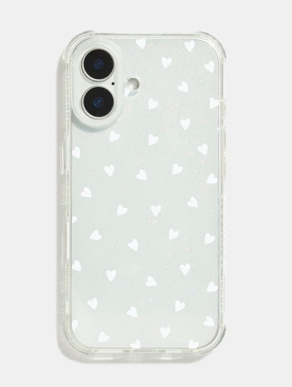 Skinnydip London White Ditsy Heart Shock iPhone Case