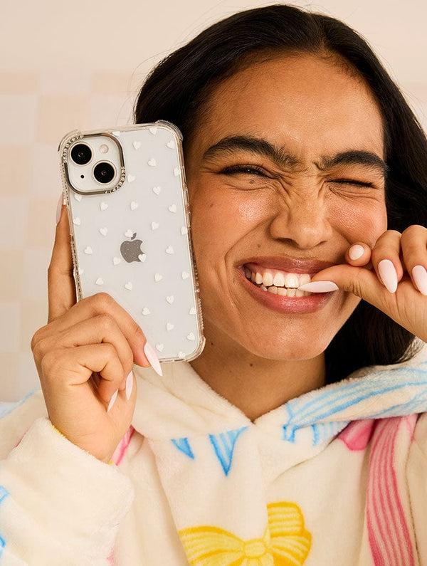Skinnydip London White Ditsy Hearts Shock IPhone Case – Skinnydip London