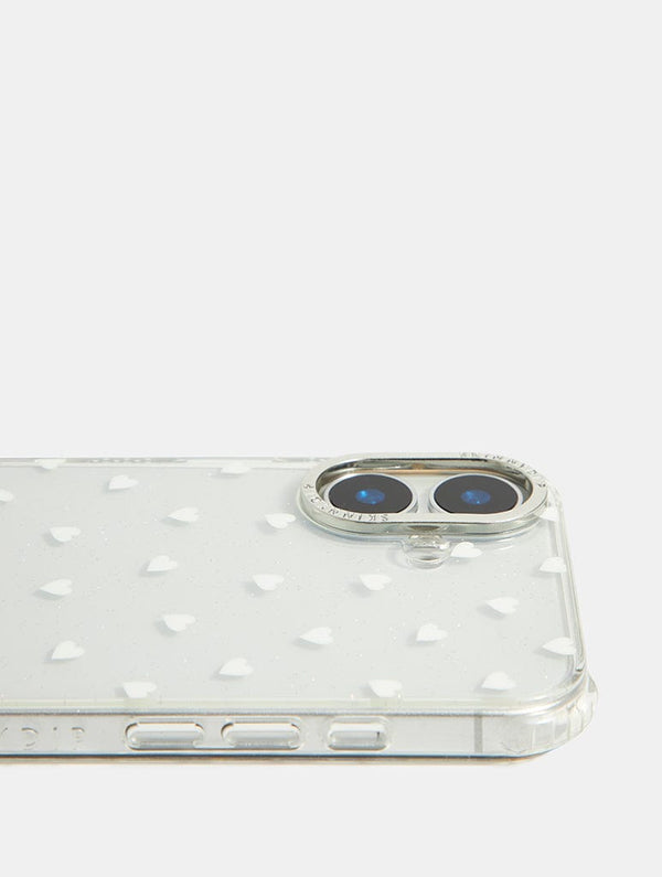 Skinnydip London White Ditsy Hearts Shock IPhone Case – Skinnydip London