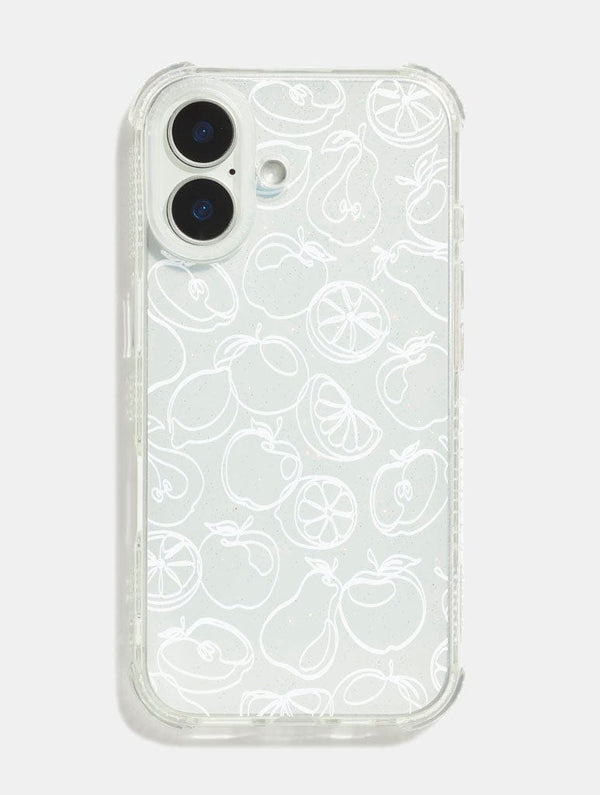 Skinnydip London White Fruit Outline Shock iPhone Case