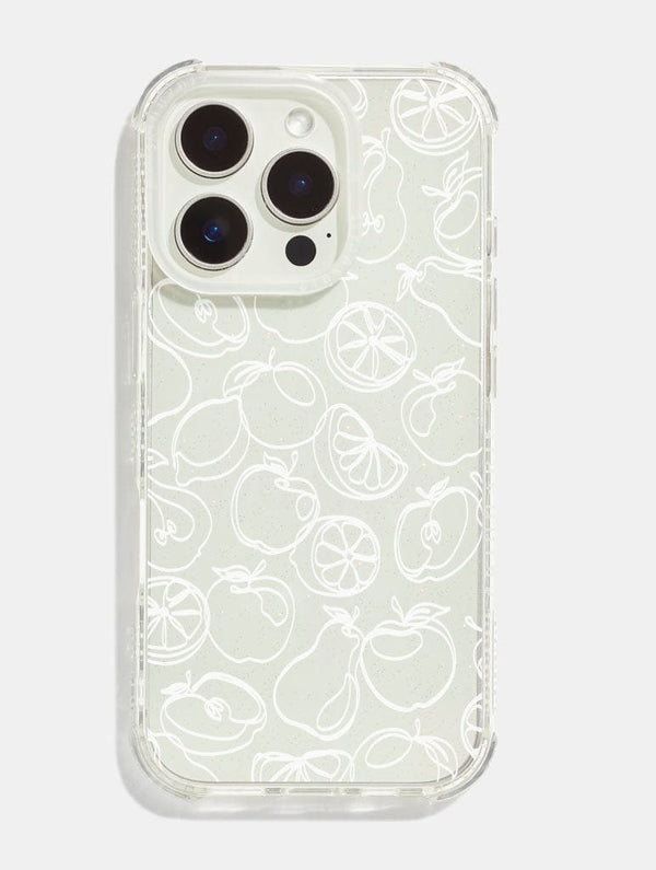 Skinnydip London White Fruit Outline Shock iPhone Case
