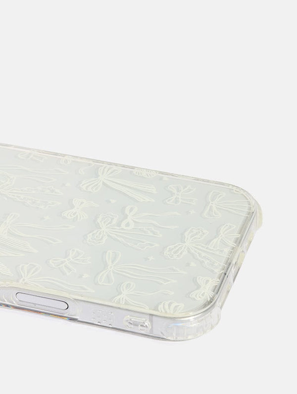 Skinnydip London White Pattern Bow Shock IPhone Case – Skinnydip London
