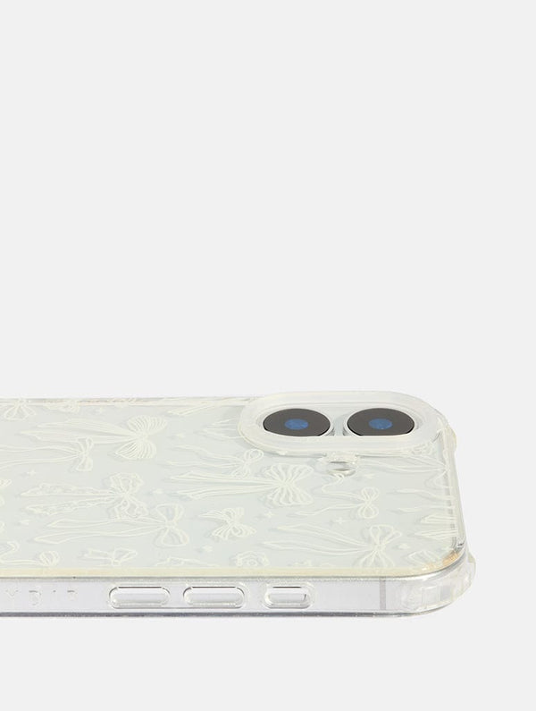 Skinnydip London White Pattern Bow Shock IPhone Case – Skinnydip London