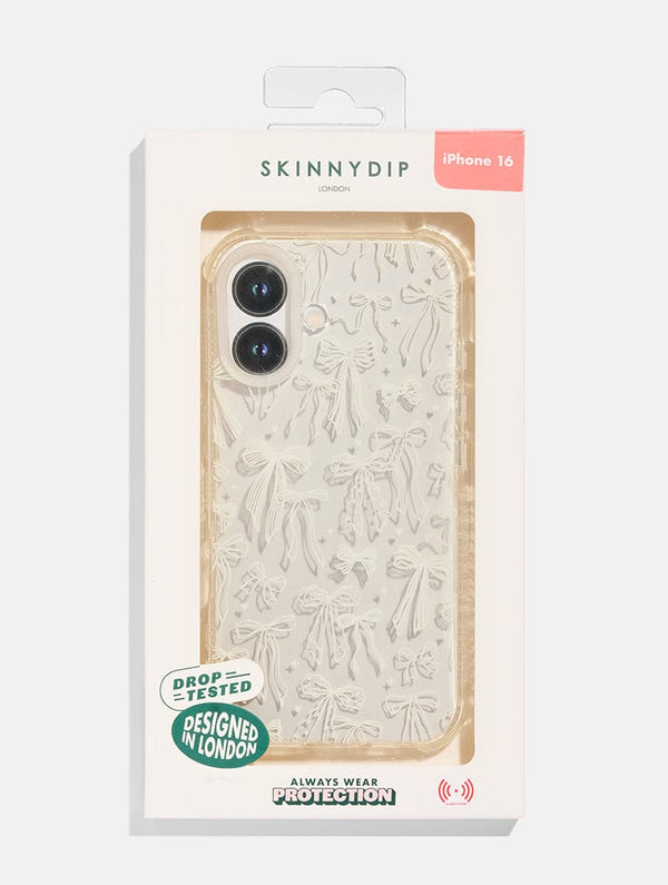 Skinnydip London White Pattern Bow Shock IPhone Case – Skinnydip London