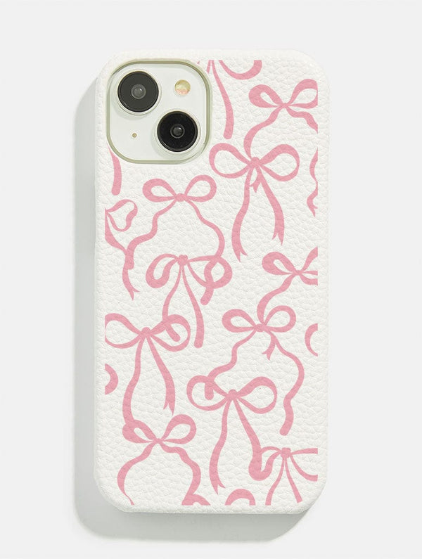 Skinnydip London White Pink Bows Vegan Leather iPhone Case