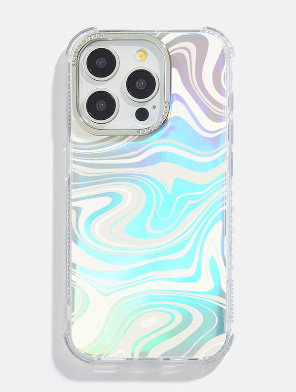 Skinnydip London White Swirl Holo Shock iPhone Case