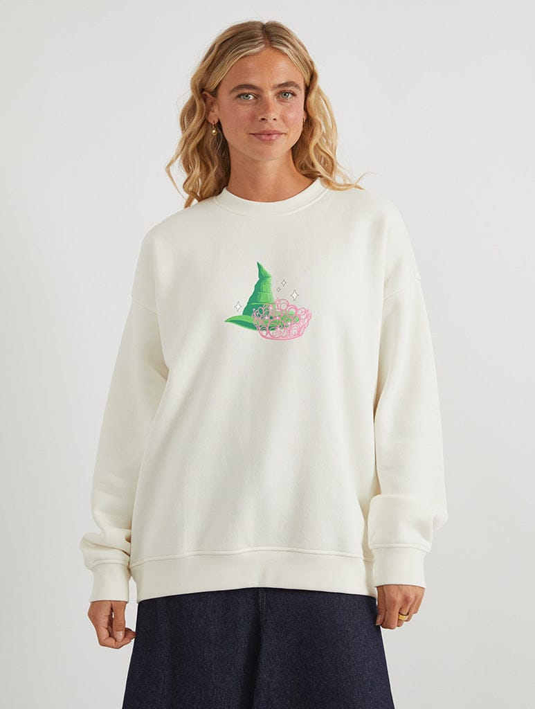 Skinnydip London Wicked X Skinnydip Pink And Green Sweatshirt In White