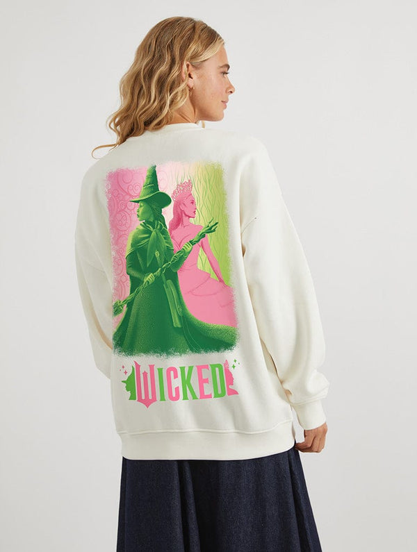 Skinnydip London Wicked x Skinnydip Pink And Green Sweatshirt In White