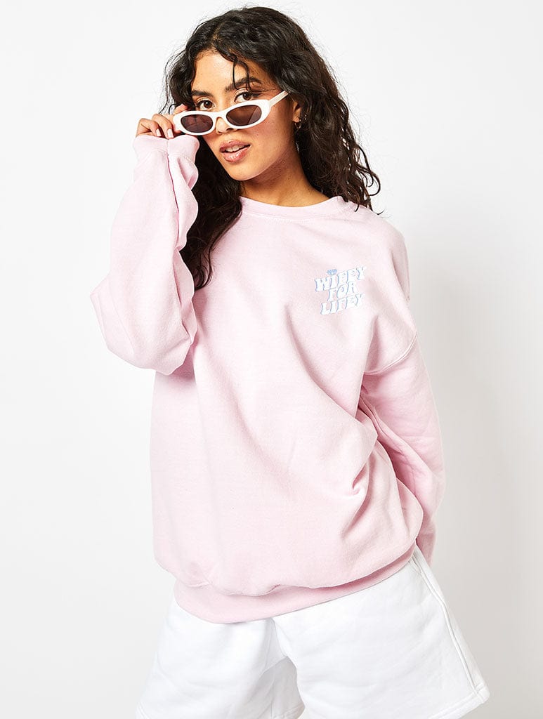 Skinnydip London Wifey For Lifey Sweatshirt In Pink
