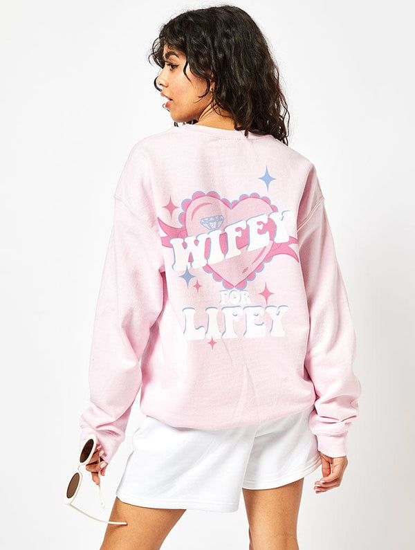 Skinnydip London Wifey For Lifey Sweatshirt In Pink