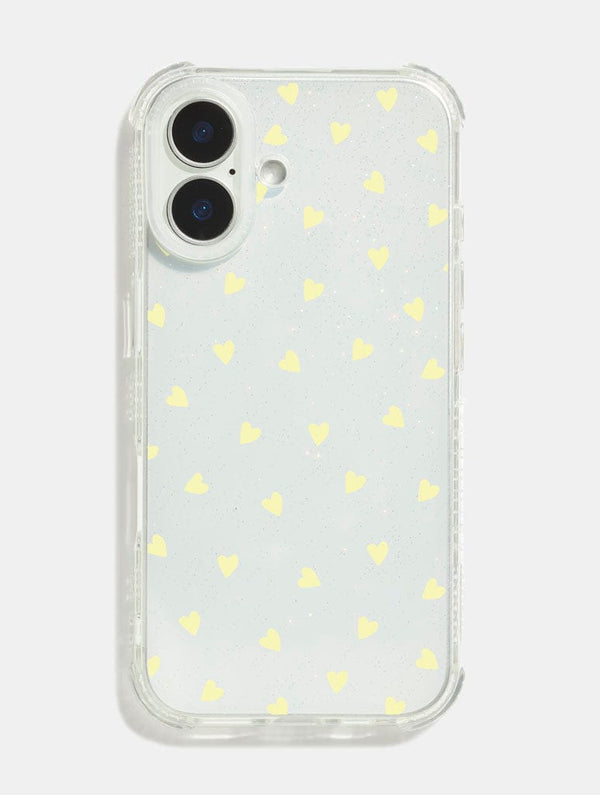 Skinnydip London Yellow Ditsy Hearts Shock iPhone Case