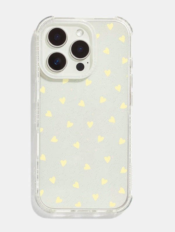 Skinnydip London Yellow Ditsy Hearts Shock iPhone Case