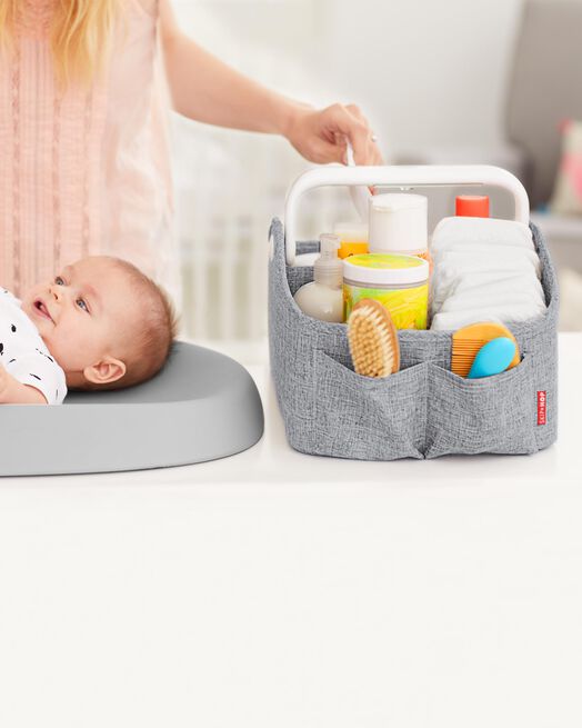 Skip Hop Nursery Style Light-Up Diaper Caddy - Heather Grey