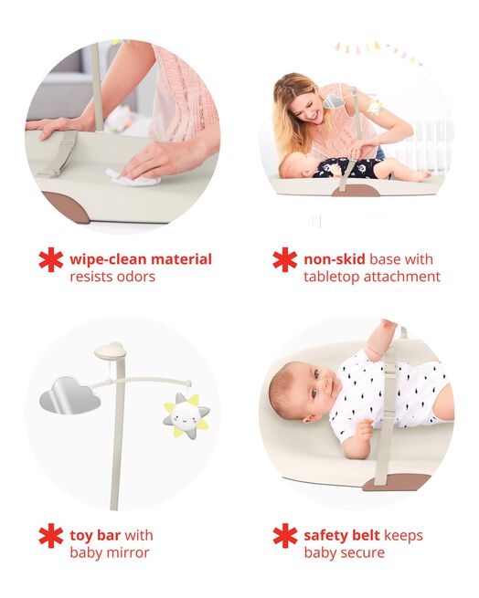 Skip Hop Nursery Style Wipe-Clean Changing Pad - 18 In - Oat