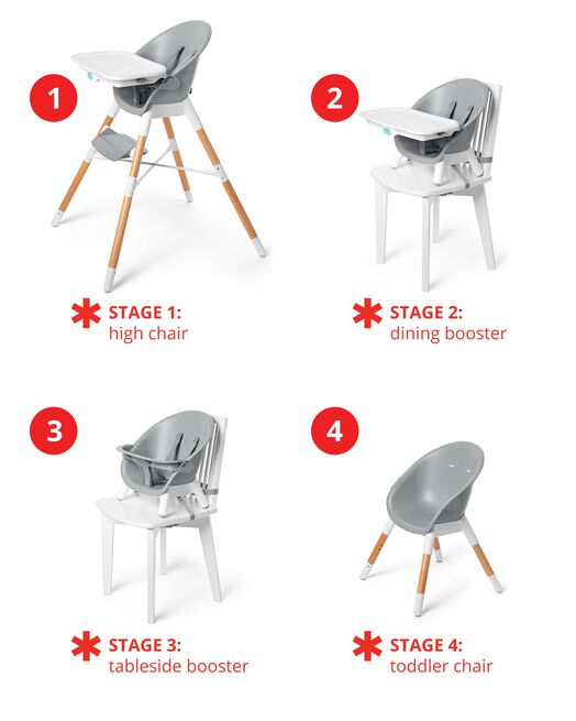 Skip Hop EON 4-in-1 High Chair - Grey/White