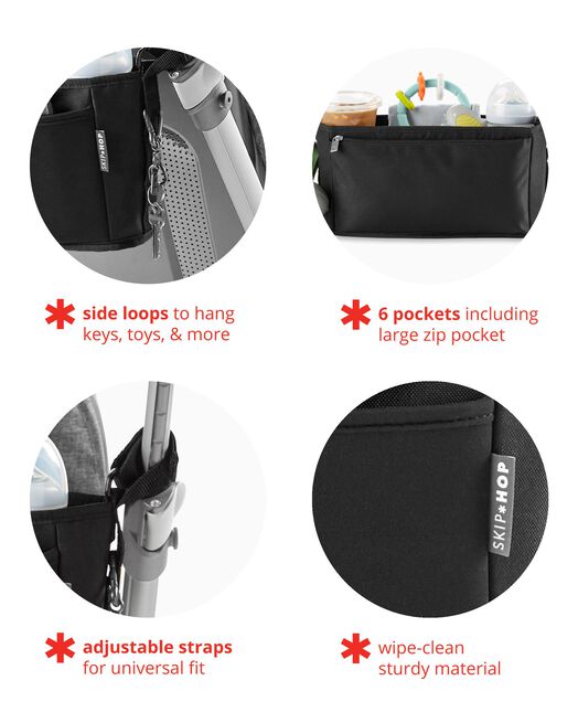 Skip Hop Grab & Go Ultra Stroller Organizer - Black