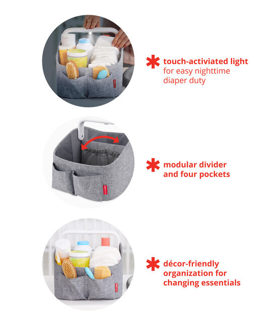Skip Hop Nursery Style Light-Up Diaper Caddy - Oat