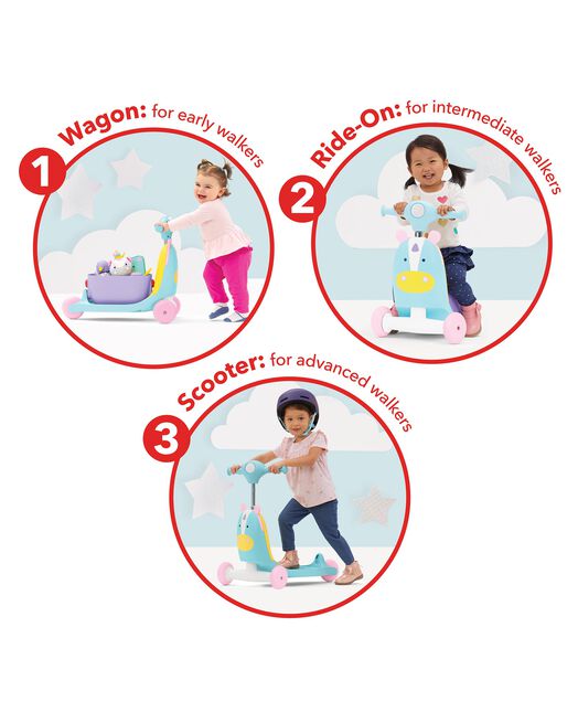 Skip Hop Zoo 3-in-1 Ride-On Toy - Unicorn